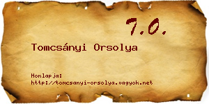Tomcsányi Orsolya névjegykártya