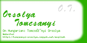 orsolya tomcsanyi business card